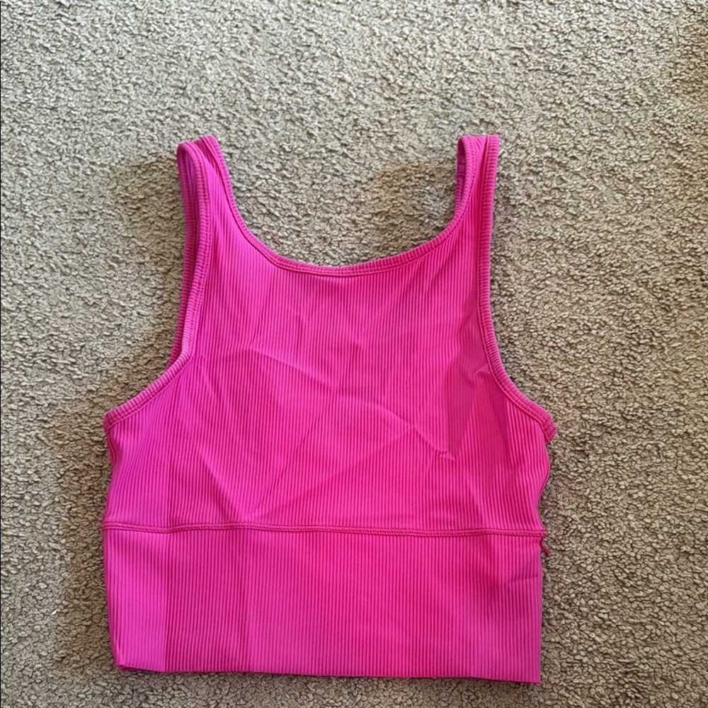Lululemon Sonic  Pink Ribbed Tank Top size 4